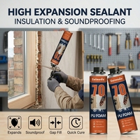 Mousse expansive en polyuréthane, mastic de calfeutrage à haute expansion pour l'isolation des cadres de fenêtres et de portes, insonorisation, séchage rapide