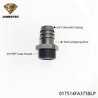 Rosca macho de polipropileno negro 3/4NPT a conector de lengüeta de 3/4 "1/2" accesorio de tubería recta para sistemas de gestión de agua de riego