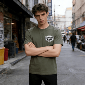 Camisetas de Manga Corta Personalizadas con Estampado Digital, Estilo Urbano, Tejido de Punto con Letras, Hombros Caídos, 100% Algodón - Product Image 5