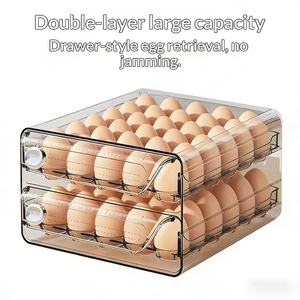 Многослойный прозрачный контейнер для яиц в виде выдвижного ящика, изготовленный методом литья под давлением, объемом 1-3 л, для хранения в холодильнике или на столешнице - Product Image 2