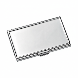 Porta biglietti da visita in acciaio inossidabile con design cavo, porta carte compatto per uomo e donna - Product Image 2