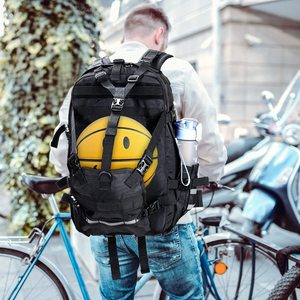 Mochila <span class=keywords><strong>para</strong></span> casco de motocicleta Unisex cierre de cremallera Oxford de gran capacidad <span class=keywords><strong>para</strong></span> almacenamiento de equipaje de baloncesto mochila multifuncional - Product Image 3