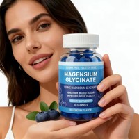 Permen Kunyah Magnesium Glycinate Rasa Blueberry untuk Tidur, Pemulihan Otot, dan Mengatasi Kram Kaki bagi Dewasa