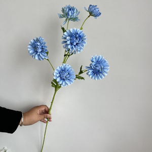Gran oferta, ramo de flores de Dalia de 6 cabezas, flor de seda de Dalia Artificial para Arreglo Floral, decoración de <span class=keywords><strong>casa</strong></span>, boda, azul, rosa, Dalia - Product Image 5