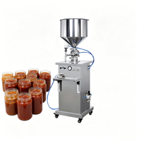 Machine de remplissage semi-automatique verticale pour sauces visqueuses, sauces chili, sauces tomates, ketchup, emballage en bouteilles en verre ou en plastique