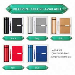 Custom Logo Corporate Gift Set 3-in-1 Giveaway Gift for VIP Clients-Leather Notebook Metal Pen for Christmas Thanksgiving - Product Image 5