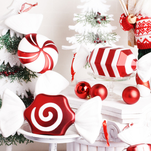 32cm rojo blanco Navidad caramelo colgante para escenario Bar boda decoraciones festivas árbol de Navidad ornamento al por mayor de fábrica - Product Image 1
