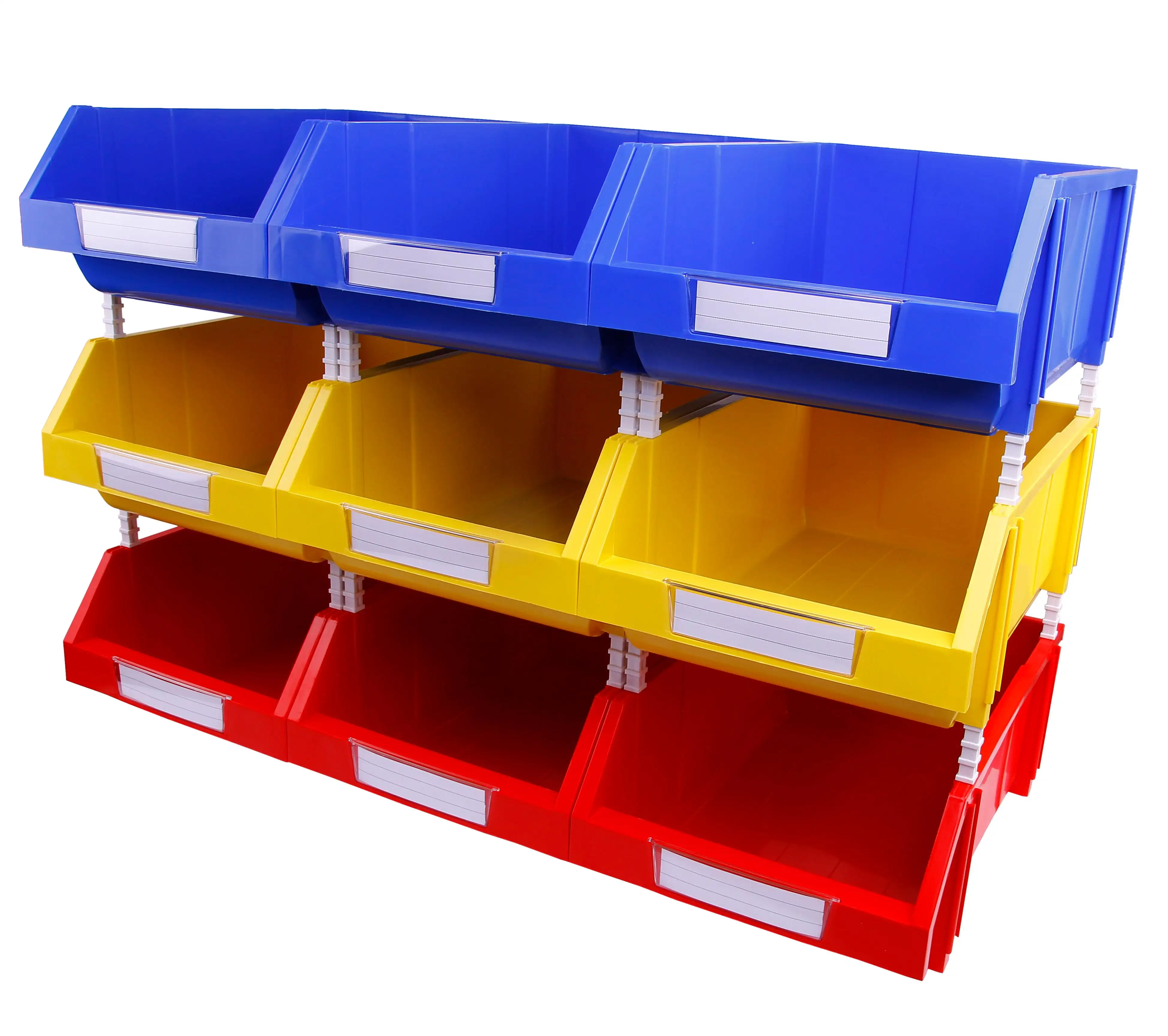 Mạnh mẽ Stackable PP container mở phía trước Nhựa rắn hộp nhựa Kệ bin bán buôn công cụ lưu trữ hộp