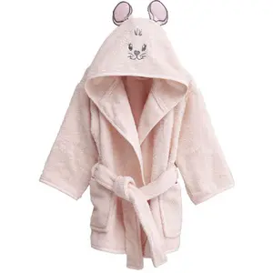 Animal Design Hooded Bathrobe For Kids Custom Plush Fleece Kids Bathrobes