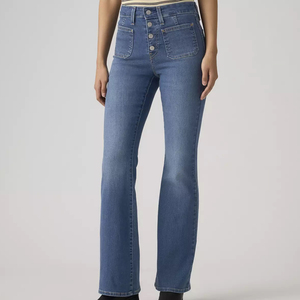 Jeans de Mezclilla para Mujer, Tallas Grandes, Corte Regular, Teñido Liso, Tela Cómoda, Personalizados OEM - Product Image 3