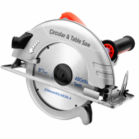 Scie circulaire électrique de 9 pouces avec lame à dents en carbure de 230 mm, port de dépoussiérage, plaque de base métallique pour la découpe de panneaux de bois, OEM