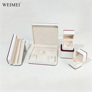 Caja de Joyería WEIMEI con Logotipo Personalizado, Caja de Joyería de Cuero de Lujo para Pendientes, Pulseras, Collares y Anillos - Product Image 2