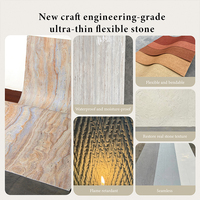 Panneaux de revêtement mural en pierre naturelle flexible MIGLIORE Line Mosaic Stone, matériau en pierre flexible pour la décoration murale