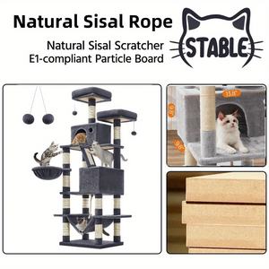 Mehrstöckiges Indoor-Katzenhaus aus Plüsch – das perfekte Geschenk für tierfreundliche Familien – ein Katzenbaum, der Ruhe und Spiel vereint für Katzen. - Product Image 6