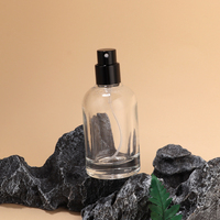 Flacon pulvérisateur de parfum rond vide à col courbé de 30 ml, 50 ml, 100 ml, utilisé pour le parfum avec bouchon pulvérisateur noir