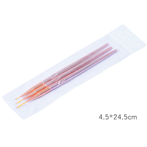 Juego de 3 pinceles para decoración de uñas con mango de plástico, diseño de rosas doradas, para gel UV, dibujo de flores y rayas - Product Image 2