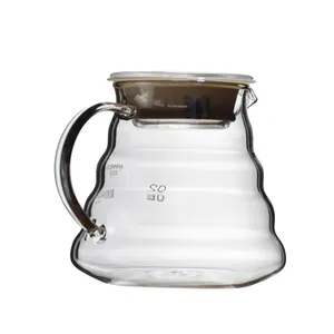 Q V-Form Gießen Sie über Glas Range Coffee Server 360ml 600ml 800ml Karaffe Tropf Kaffeekanne Kaffee & Tee-Sets