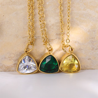 Mode Cubique Zircon Collier pour Femmes Cadeaux D'anniversaire Bijoux En Acier Inoxydable 18K Plaqué Or 12 Pierre De Naissance Pendentif Colliers