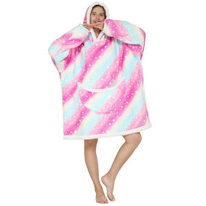 Couverture à capuche Sherpa surdimensionnée personnalisée pour adulte, idéale pour l'hiver, vente en gros, impression personnalisée, <span class=keywords><strong>pas</strong></span> chère, pour canapé et TV - Product Image 3