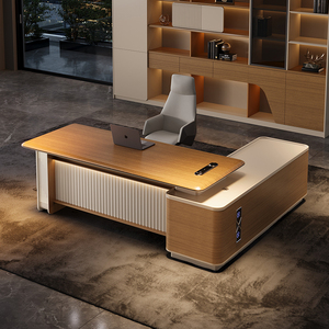 Boss Executive <strong>Desk</strong> High-End Feel Lighting <strong>Large</strong> MDF Modular Office <strong>Desk</strong> Chair Set Modern Healthy Office - Product Image 3