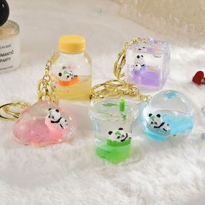Porte-clés Panda Flottant dans une Liquide, Série Mignonne, Pendentif Animal en Acrylique - Product Image 1