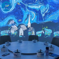 Écran de projection interactif 4K LED immersif 3D holographique pour salle de karaoké, projecteur avec haut-parleur Wi-Fi intégré, publicité portable