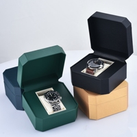 LAIHE Coffret Montre Luxe Fait Main Motif Litchi Faible MOQ en Carton Vert avec Logo Personnalisé, Boîte Cadeau Montre en Cuir PU