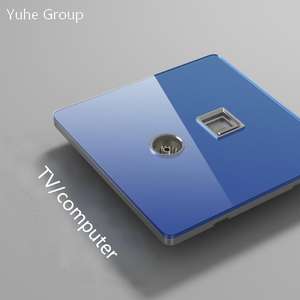 Panel de cristal para TV con toma de red RJ45, toma de datos de 2 entradas y toma para computadora - Product Image 4