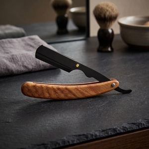 MORGANS INDUSTRIES Navaja de Afeitar Recta con Mango de Acero Inoxidable, Hoja de Acero Inoxidable, Afeitado Manual para Hombres, Barbería - Product Image 1