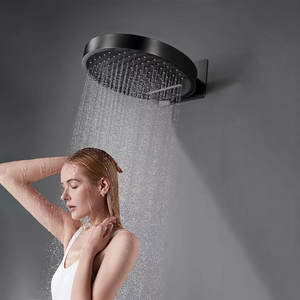 Di lusso nero in ottone pioggia miscelatore doccia a caldo Multi-funzionale a parete sistema doccia Soft Spray per alberghi - Product Image 5