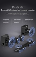 Sistema de Cine en Casa de 2.2 Canales con Sonido Envolvente para TV LCD, 6 Altavoces de 100W, Sistema de Altavoces Inalámbricos, Subwoofer Pasivo de Madera
