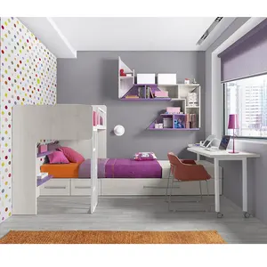 Personalizza il Semplice Stile di Mobili Per Bambini Set 20BWB046 Per Bambini Letto A Castello Con Scrivania Letto Ragazza