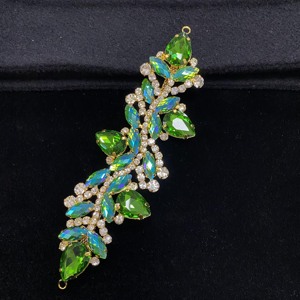 Xulin <span class=keywords><strong>fucsia</strong></span> AB Crystal Marquise a forma di foglia di strass Applique a catena <span class=keywords><strong>da</strong></span> sposa cucito <span class=keywords><strong>da</strong></span> te per copricapo - Product Image 3