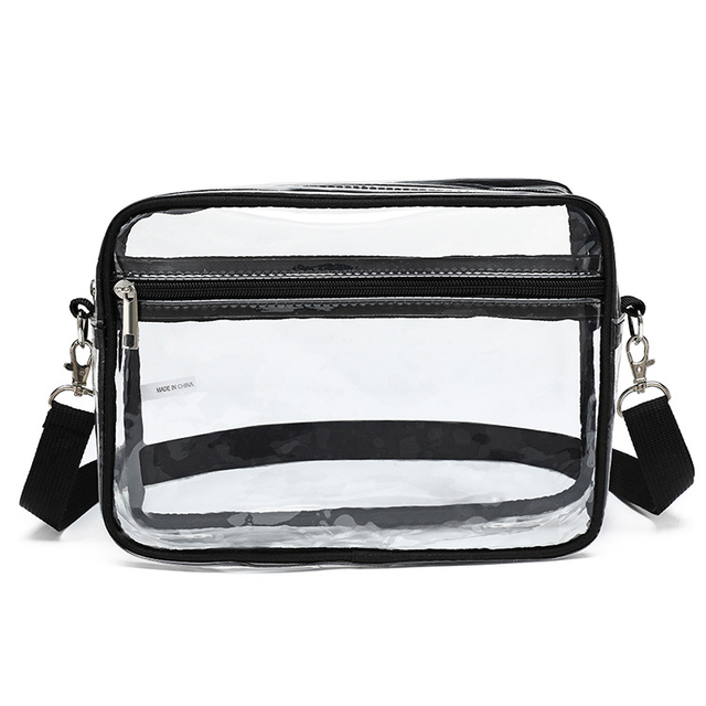 Concert Clear Crossbody Bag PVC Work Travel Messenger Shoulder Bag Transparent Sporting Stadium Approved Bag for Workout
