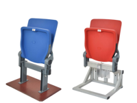 Chaise de stade latérale en PP avec support en aluminium moulé, résistante aux UV, ignifuge en option, pour gradins