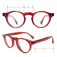 Gafas de Diseño de Alta Calidad, Color Rojo, Hechas a Mano, Montura Óptica de Acetato, Gafas de Acetato Vintage, Unisex para Hombre y Mujer