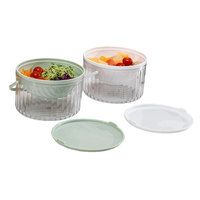 Bol à salade portable JX, boîte de rangement pour réfrigérateur transparente épaisse, plateau à salade réfrigérée pour fruits et légumes