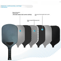 Raket Pickleball Profesional OEM Custom T700 Serat Karbon Tanpa Bingkai Lubang Smile 16mm  Paddle PP Honeycomb Core Thermoformed untuk Latihan