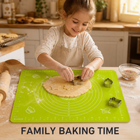 Tapis de pâtisserie en silicone de qualité alimentaire, antiadhésif, sans BPA, extra large 65x45cm avec échelle de mesures précises