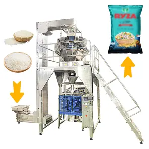 Fully automatic Vffs weiger 1kg 5kg barley oats Rice bag back sealing packing machine Suppliers