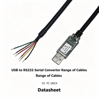 Kabel Serial USB ke RS232, Chip FT232RQ, 1.8M Ujung Terbuka 6-Kabel Berlapis Timah, USB-RS232-WE-1800-BT-5.0, Output Daya 5V