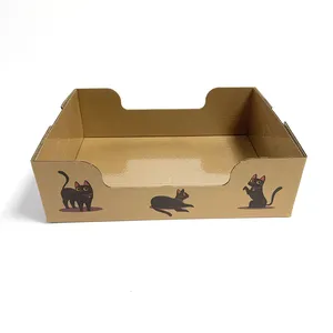 100% recyclé étanche Logo personnalisé Portable pliable voyage épaissi jetable bac à litière pour chat boîte pour chats en plein air