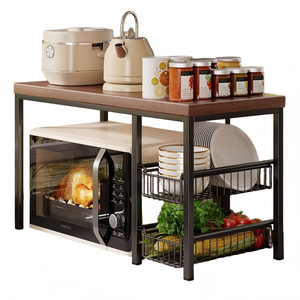 Étagère de rangement pour four à micro-ondes, comptoir multifonctionnel pour appareils de cuisine, support de rangement multi-niveaux pour la maison - Product Image 5