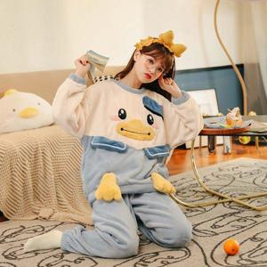 <span class=keywords><strong>Pigiama</strong></span> Invernale <span class=keywords><strong>in</strong></span> <span class=keywords><strong>Pile</strong></span> Corallo per Donna, Morbido e Caldo con Maniche Lunghe e Pantaloni con Fascia <span class=keywords><strong>in</strong></span> Vita - Product Image 5