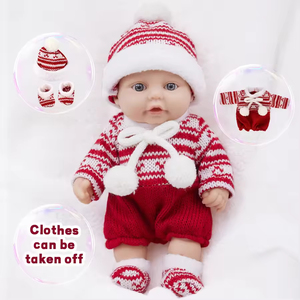 Nueva Muñeca Reborn de 25CM, Muñeca de Goma Suave, Muñeca de Compañía con Temática Navideña, Gorro Tejido, Regalo, Venta al Por Mayor - Product Image 3
