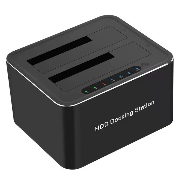 USB 3.0 Aluminum Dual Bay SATA HDD Docking Station for 2.5/3.5 Inch Hard Disk Drive 5GBps Transfer Rate 16TB MAX Capacity One