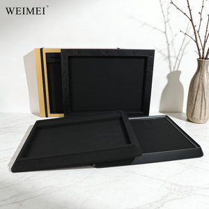 ถาดโชว์เครื่องประดับ WEIMEI แบบสั่งทำพิเศษ หรูหรา ทันสมัย สีแชมเปญโกลด์ หนัง PU กำมะหยี่สีดำ สำหรับสร้อยคอ แหวน ต่างหู - Product Image 3