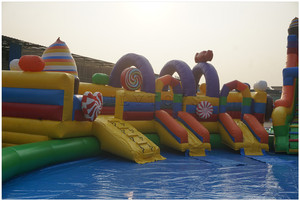 Parque Acuático inflable al aire libre, tobogán combinado para patio trasero, piscina de agua, <span class=keywords><strong>Isla</strong></span> divertida inflable de ciudad en suelo de juego - Product Image 5