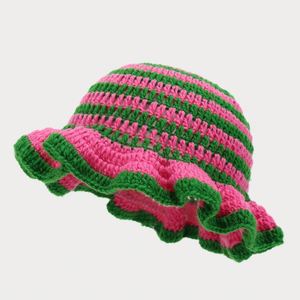 Autumn Winter Knitted Acrylic Unisex Bucket <b>Hat</b> Handmade Travel Fashion Colorful High Quality Low Price - Product Image 4