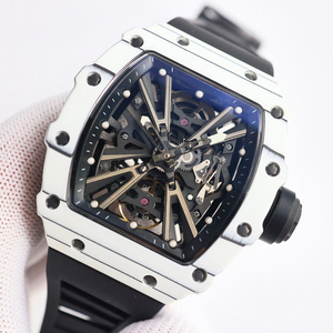 Men's Carbon Fiber Skeleton <b>Chronograph</b> Tourbillon <b>Automatic</b> Mechanical Watch, Sapphire Crystal Anti-Reflective Ultra-Thin Watch - Product Image 2